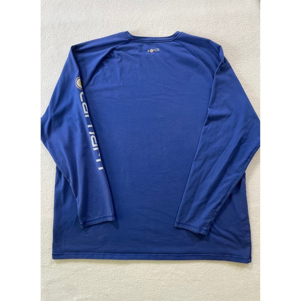 Carhartt Mens 3XL Long Sleeve T-Shirt Blue Force Relaxed Fit Graphic Sleeve - Picture 12 of 14